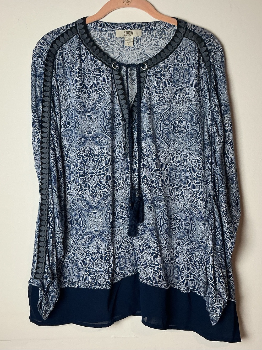 Vintage America Long Sleeve Top Size L